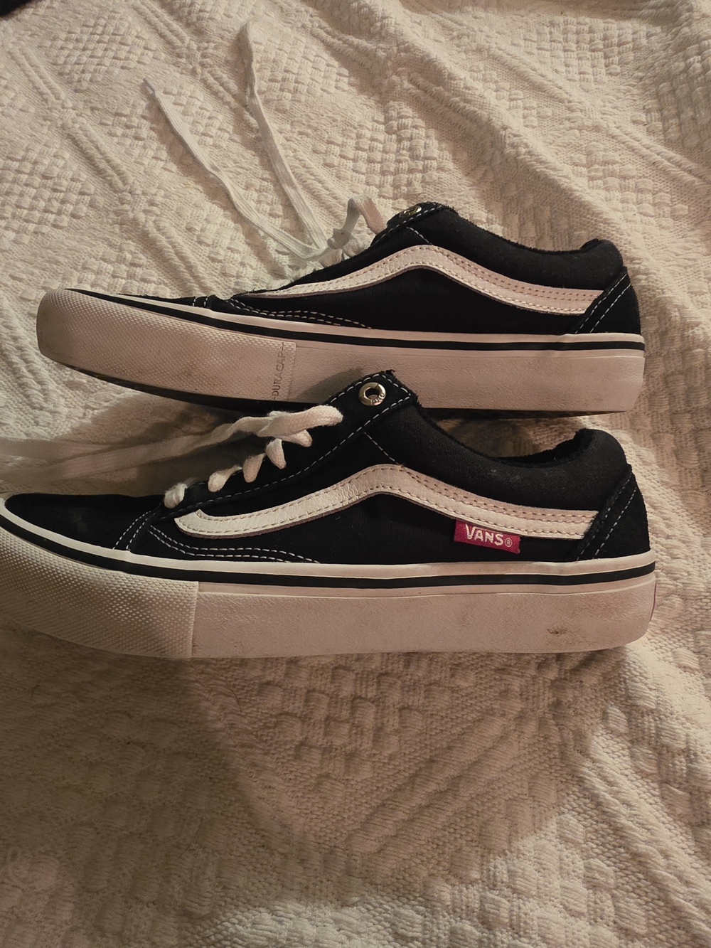Vans Black and White Old Skool Low-Top Sneakers